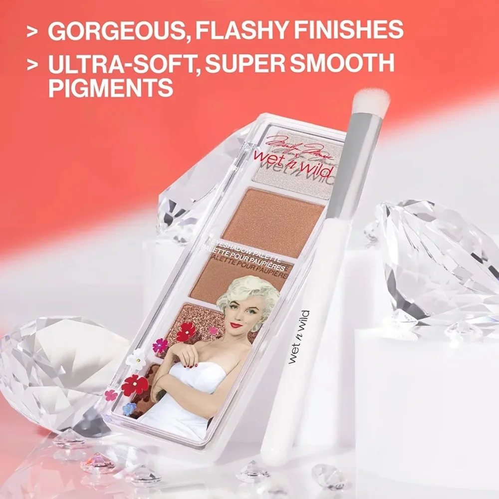 Wet n Wild X Marilyn Monroe Icon Eyeshadow & Brush Set, 5-Pan Eyeshadow Palette
